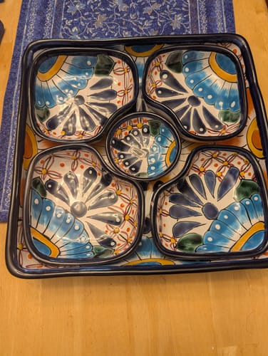 Customer photo review of Mexican Tray Talavera Pottery Tray Snack Tray Talavera Tray Mexican Serving Tray Mexican Food Appetizers Mexican Snack Foods