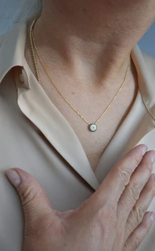 Customer photo review of Evil Eye Necklace Sterling Silver Protection Amulet