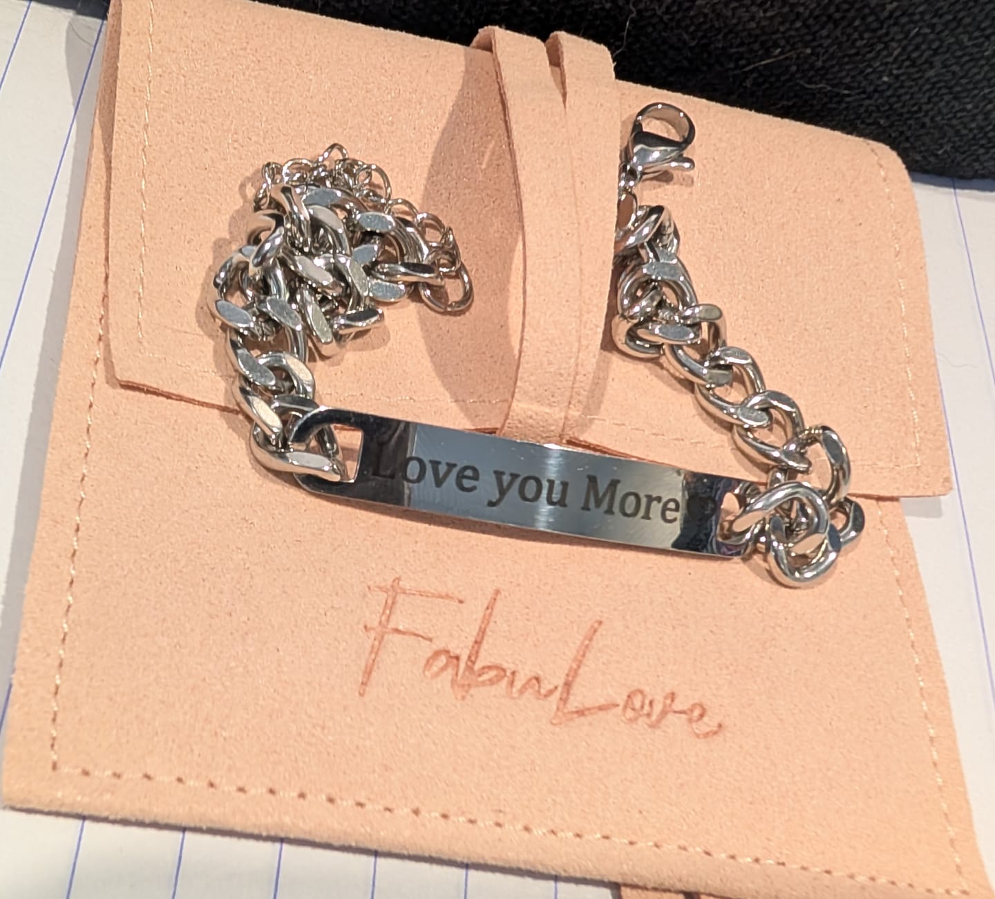 Customer photo review of Large Engraved Bracelet
