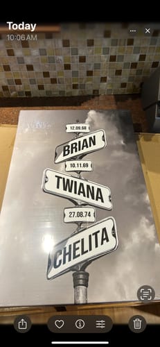 Customer photo review of DATE OF BIRTH OF CHILDREN by Cstm Canvas