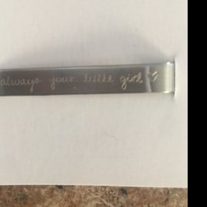 Customer photo review of Custom Engraved Tie Clip, Photograph of Handwriting or Text