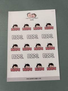 Customer photo review of Nope Planner Stickers