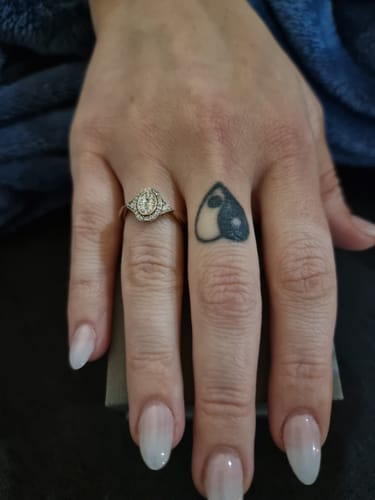 Customer photo review of 0.25ct TW Diamond Oval Engagement Ring in 9ct Yellow Gold