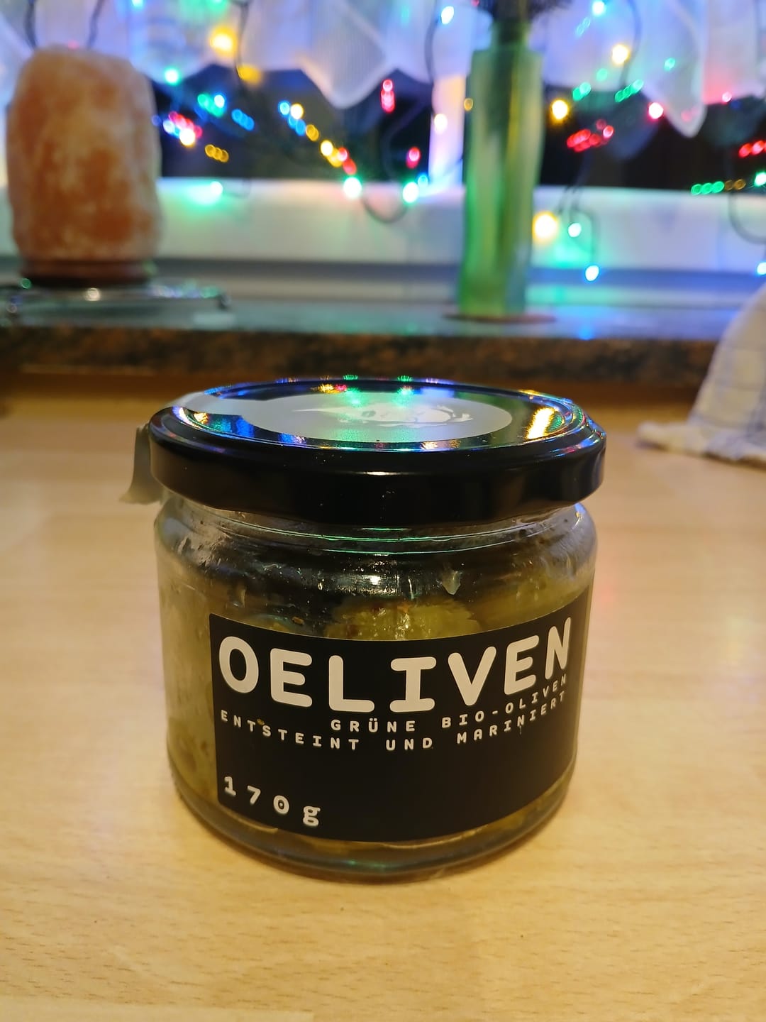 Customer photo review of OELiven Grün 170 g - Grüne Bio Oliven mit Kräutern