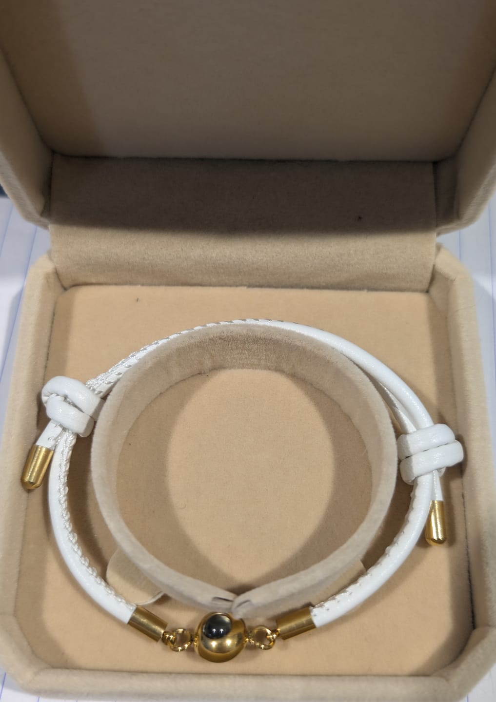 Customer photo review of Leather Projection Bracelet (With Gift Box)