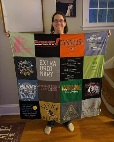 T-shirt quilt from siena college, springfield college by Alicia from NY