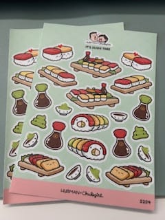 Customer photo review of Sushi Time Sticker Sheet