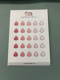 Customer photo review of Period Tracker Planner Stickers - No days