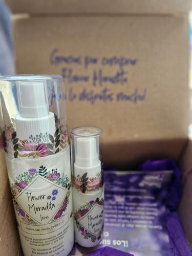 Customer photo review of Perfume para cabello 150 ml y presentación de viaje 30 ml