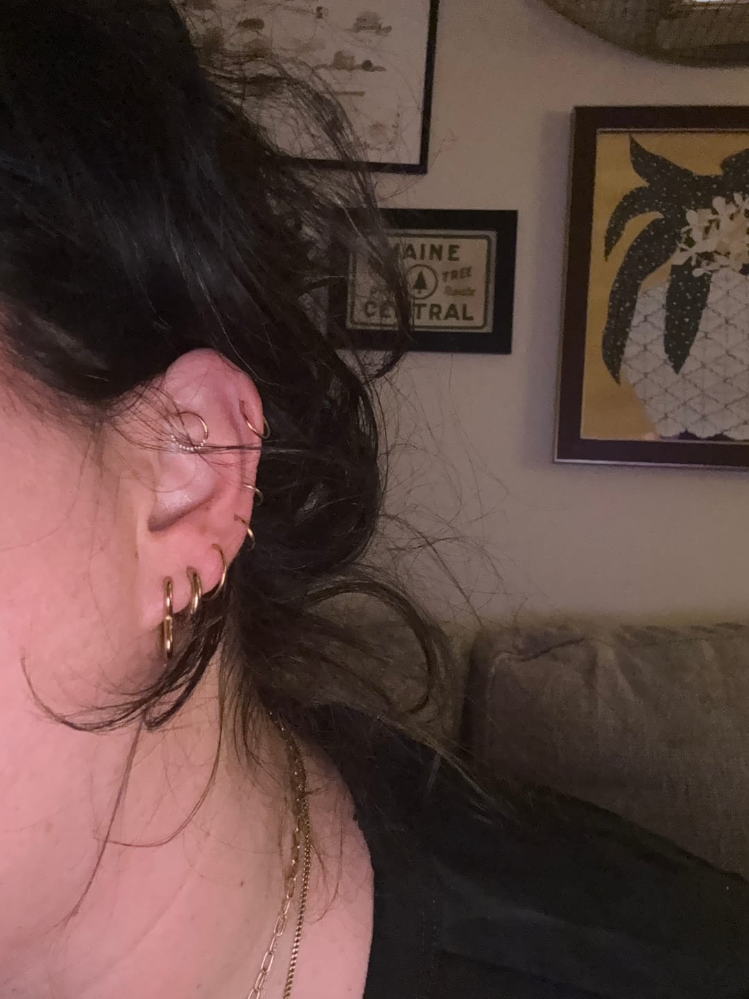 Customer photo review of Heart Gold Hoops