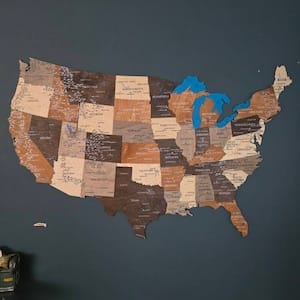 Customer photo review of Wooden 3d Map of USA - Multicolor
