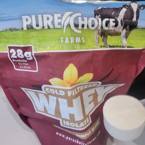 Customer photo review of Whey Protein Isolate with Organic Vanilla