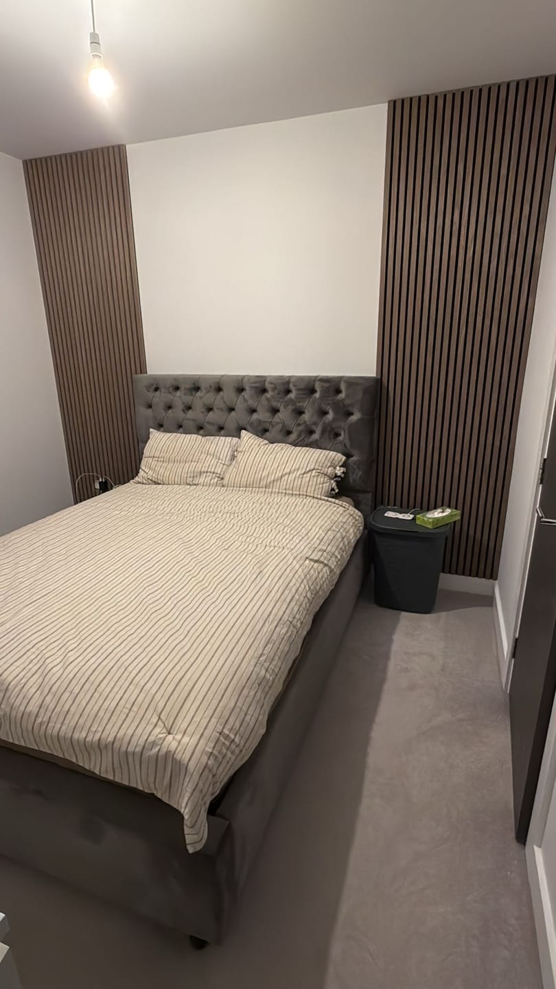 Customer photo review of Wooden Wall Panel | Walnut | Premium 3-sided Wood Veneer