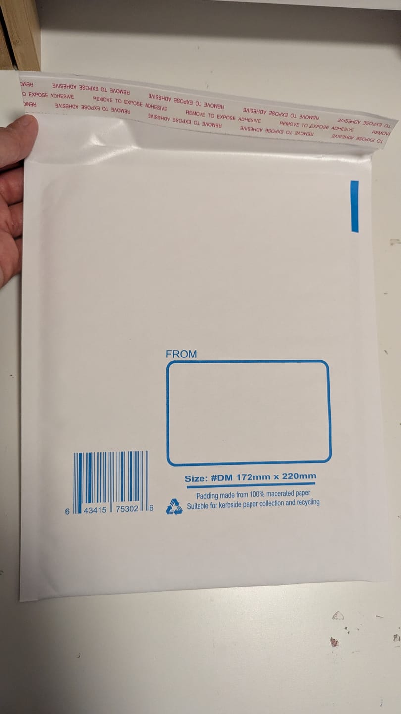 Customer photo review of Bubble Envelope DM 172 x 220mm DVD CD Blu-ray Disc Mailer