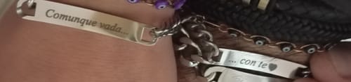 Customer photo review of Coppia di Bracciali Amore Eterno Personalizzati con incisione