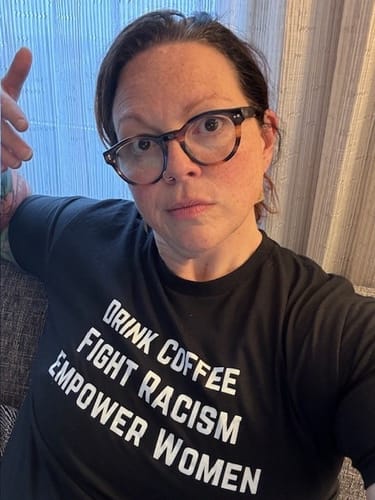 Customer photo review of Drink Coffee Empower Women Unisex T-shirt