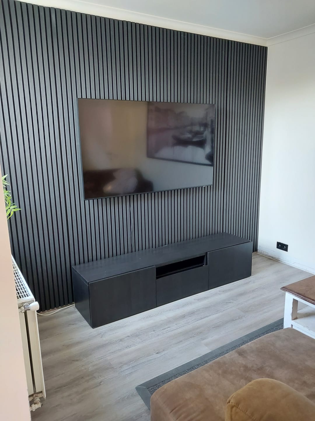 Customer photo review of AkuPanel Zwart Eiken-Hout | 240cm x 60cm | 3-zijdig écht houtfineer