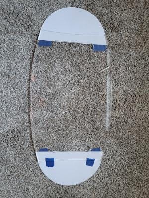 Customer photo review of 15.75x10" Warped Rectangle Dual Handle Serving Board Acrylic Router Template