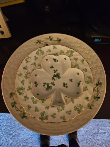 Customer photo review of Belleek Classic Shamrock Dinner Plate