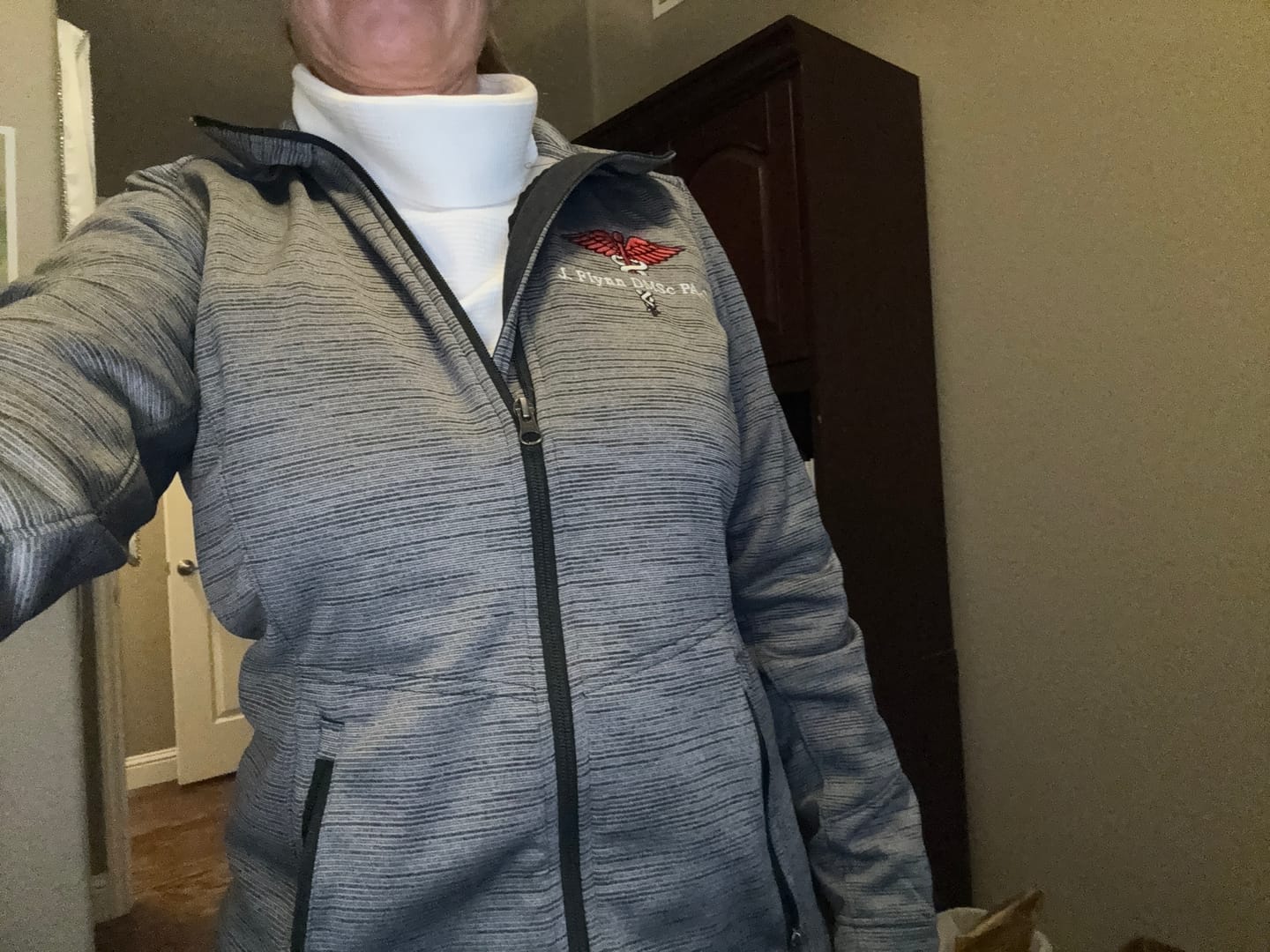 Customer photo review of Ladies Digi Stripe  Personalized Nurse Full Zip