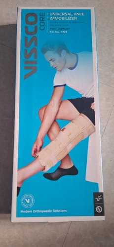 Customer photo review of Knee Immobilizer | Locks the Motion & Stabilizes the Knee Joint (Beige)