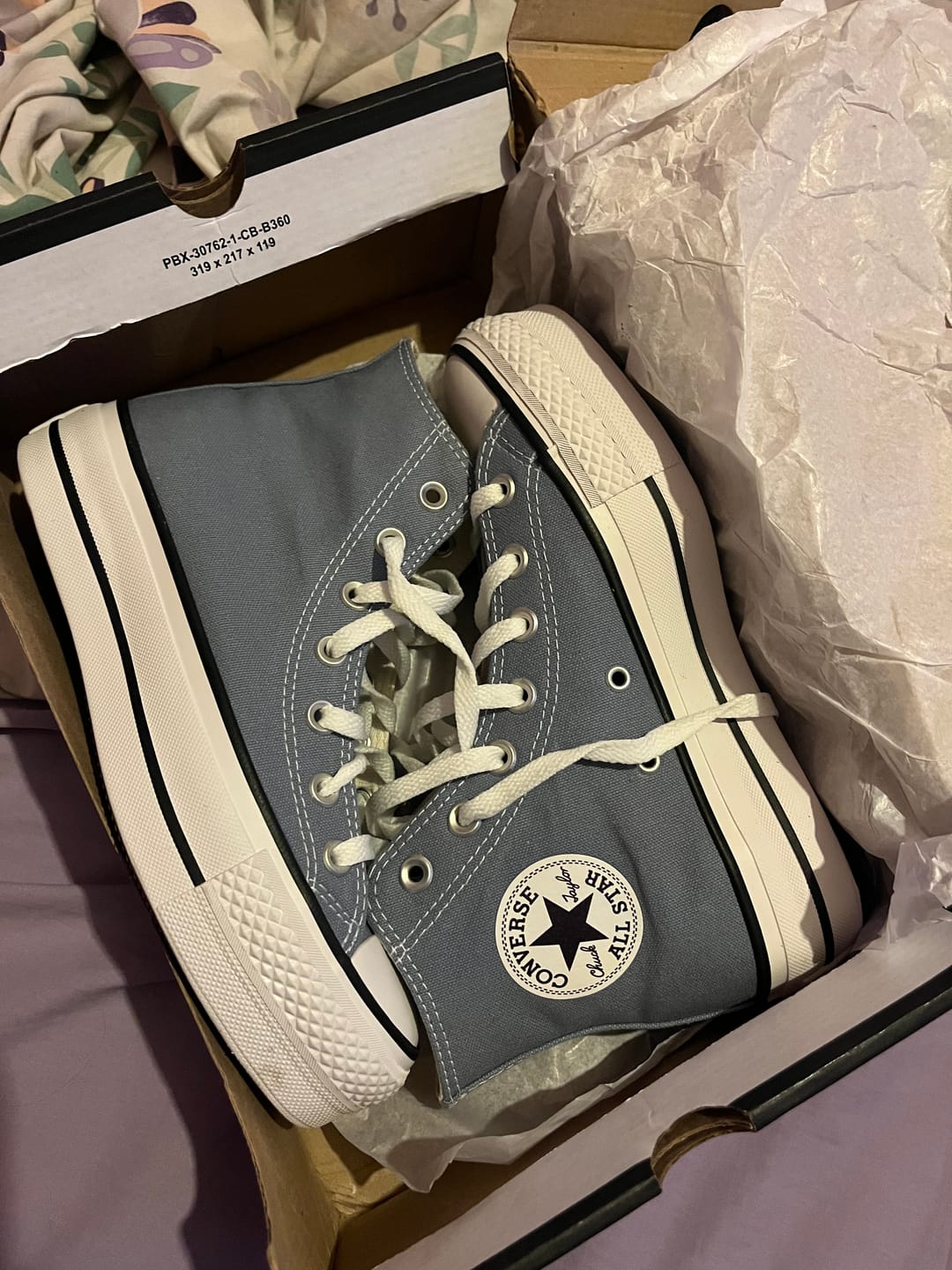 Customer photo review of Zapatillas Converse Chuck Taylor Hi Platform Celeste