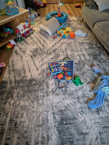 Customer photo review of The Mellow Mat® Designer Print | Grey Expressions (Soft Touch Sensory Tatami Rug)