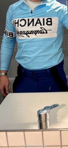Customer photo review of Bianchi Blue Fleece Retro Long Sleeves Jerseys