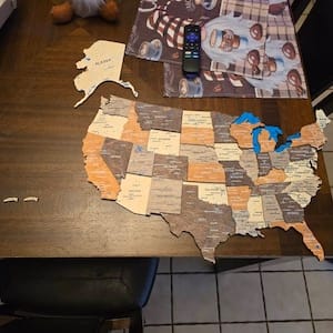 Customer photo review of Wooden 3d Map of USA - Multicolor