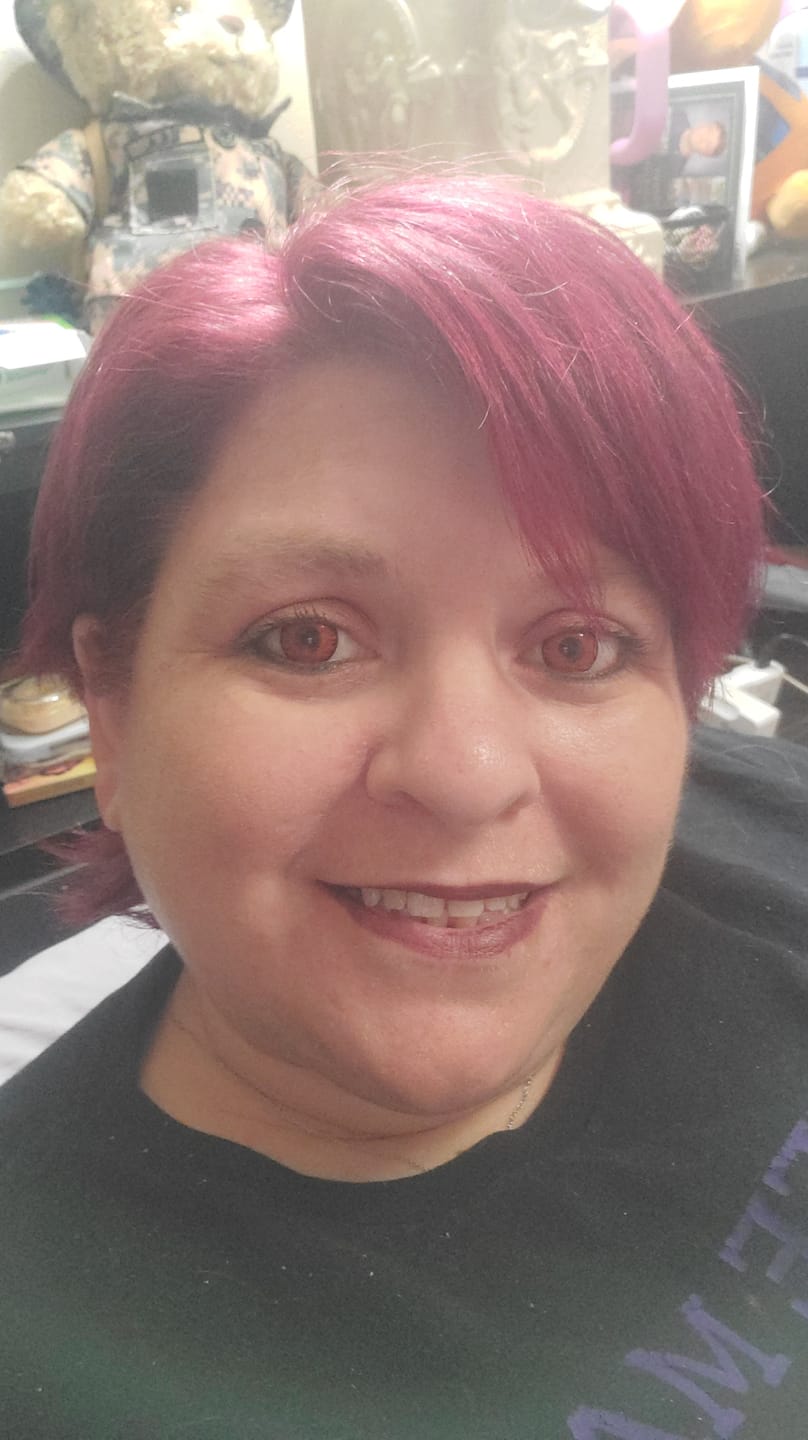 Customer photo review of Cosplay Lucifer's Eye Red Prescription Colored Contact Lenses