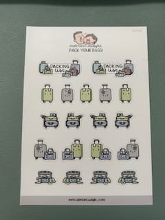 Customer photo review of Pack Your Bags Planner Stickers