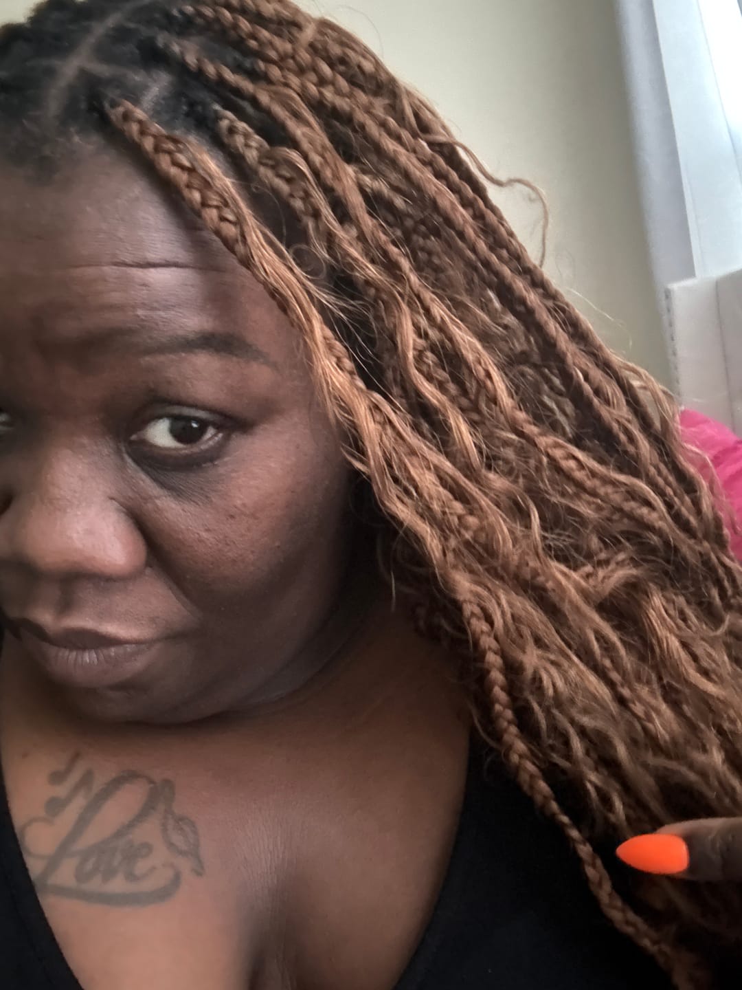 Customer photo review of #30 Light Brown Deep Wave Bulk Hair Extensions for Braiding
