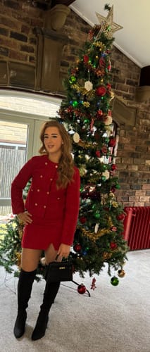 Customer photo review of LOREN Red Tweed Blazer and Skirt Set Next Day Delivery
