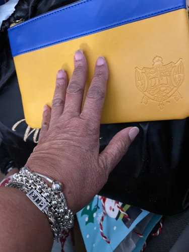 Customer photo review of SGRHO Embossed Wristlet