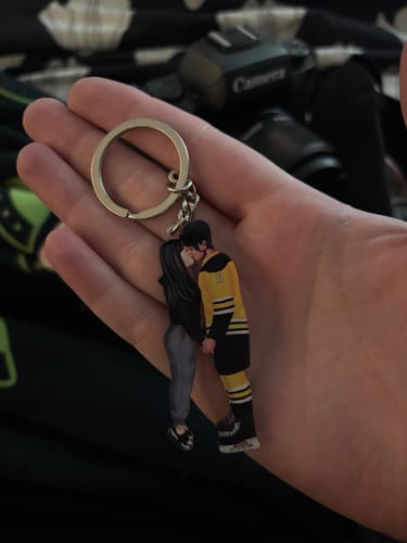 Customer photo review of Personalized Acrylic Custom Shape Ornament-Couple Gift-Ice Hockey Couple Acrylic Keychain