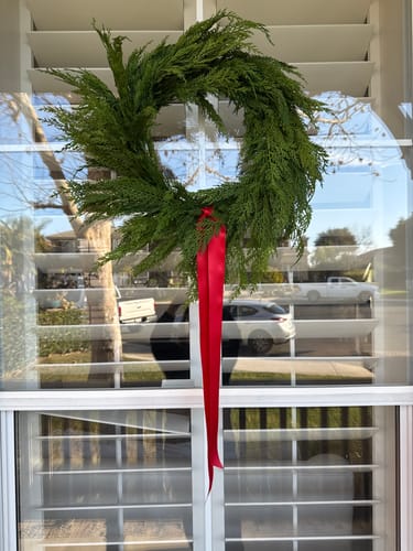 Customer photo review of Faux Cedar Wreath