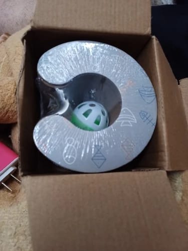 Customer photo review of Magic Cat Scratch Organ Board Cat Toy with Ball Cat Grinding Claw Cat Climbing Frame Kitten Round Corrugated Cat Scratching Toy