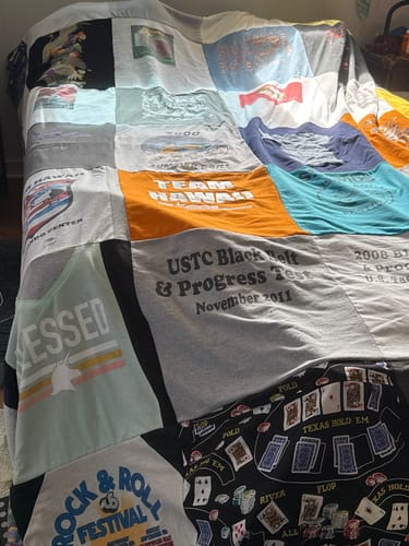 Customer photo review of Colossal T-shirt blanket with 18" Panels