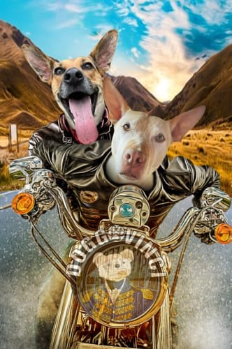 Customer photo review of 'Harley Wooferson' Personalized 2 Pet Canvas