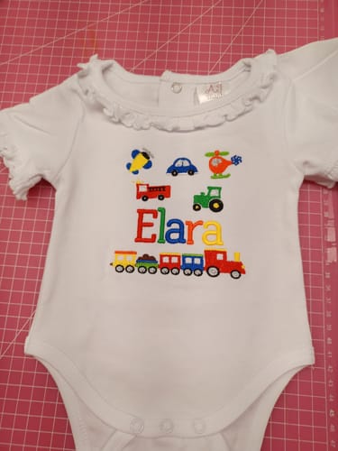 Customer photo review of White Girls Princess Trim Bodysuit