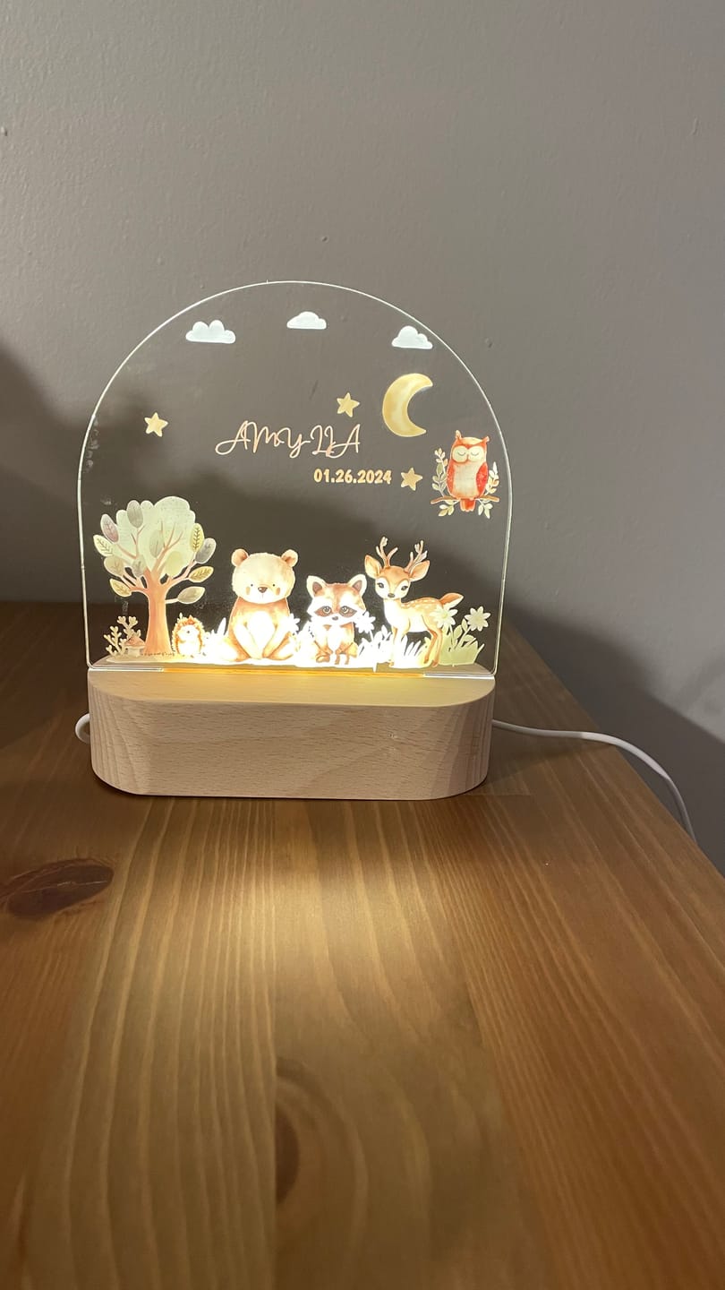 Customer photo review of Animal Friends - Personalized Night Light