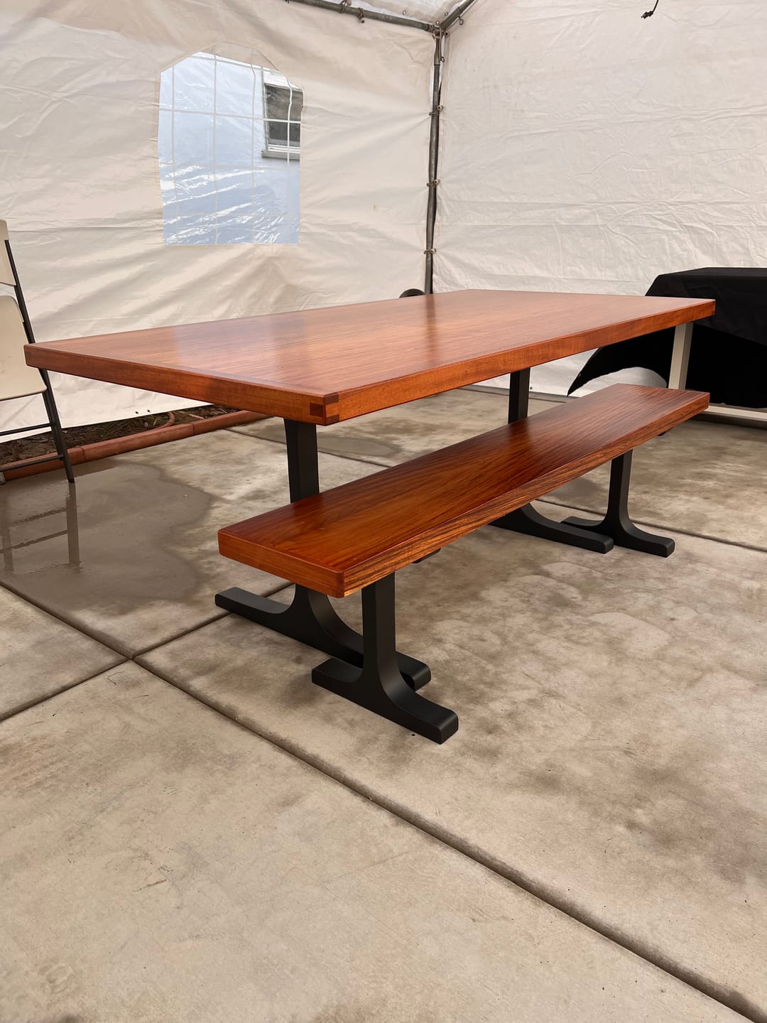 Customer photo review of Bench Legs 102 Wineglass 16H Metal Outdoor Furniture