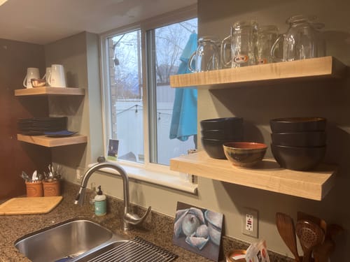 Customer photo review of Maple Floating Shelves