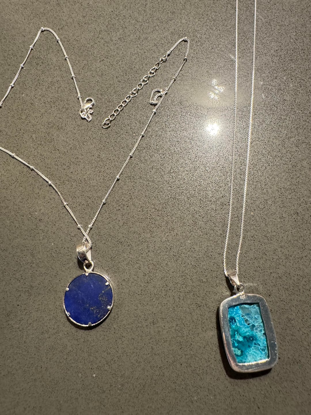 Customer photo review of Moon Phase Lapis Necklace