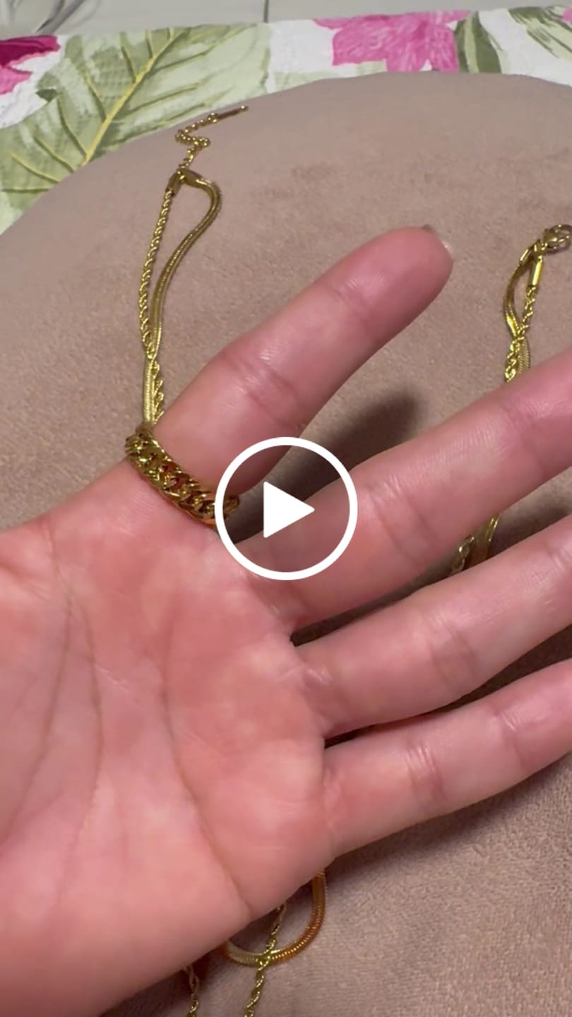 Customer video review of Anel Corrente Banhado em Ouro 18K