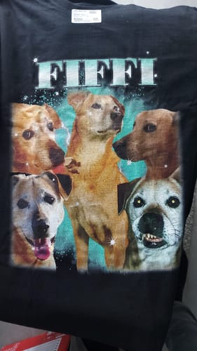 Customer photo review of 90er Vintage Hunde Foto - Individuelles T-Shirt