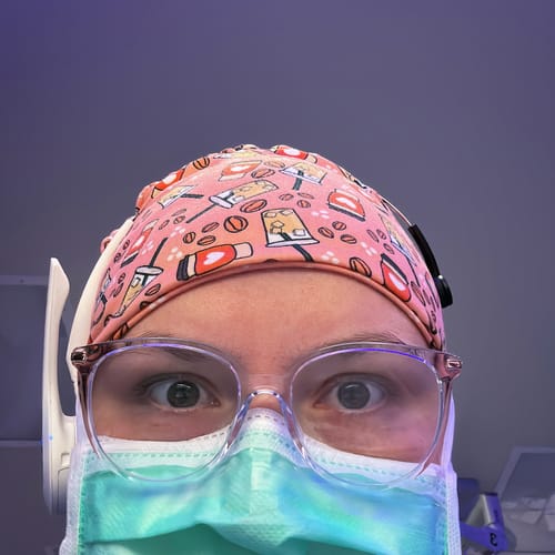 Customer photo review of Scrub Hat - I Love Coffee