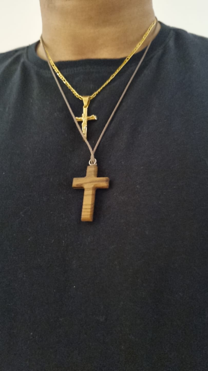 Customer photo review of Gold Crucifix Necklace Pendant