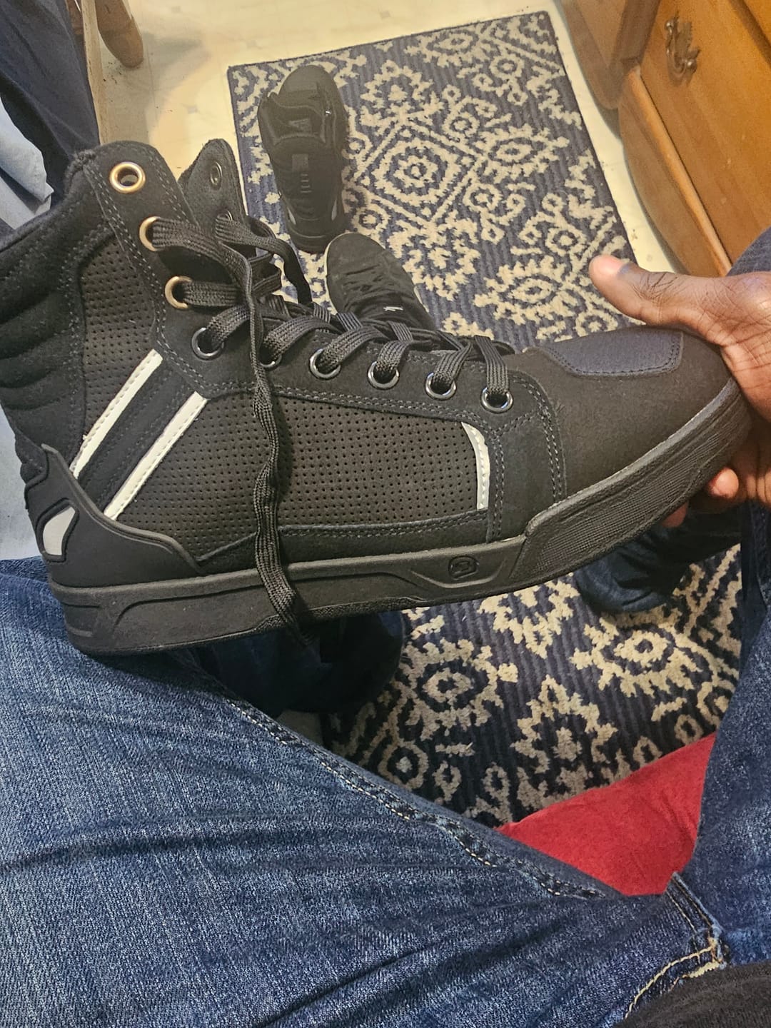 Customer photo review of RIDEIRON Winter Warm Leather Waterproof Protective Motorcycle Riding Boots | XZ002H