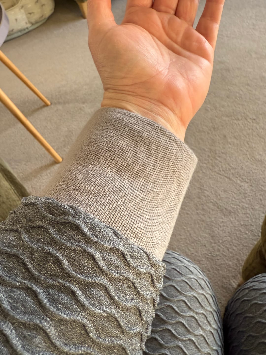 Customer photo review of Organic Ribbed Cuffs - 135cm
